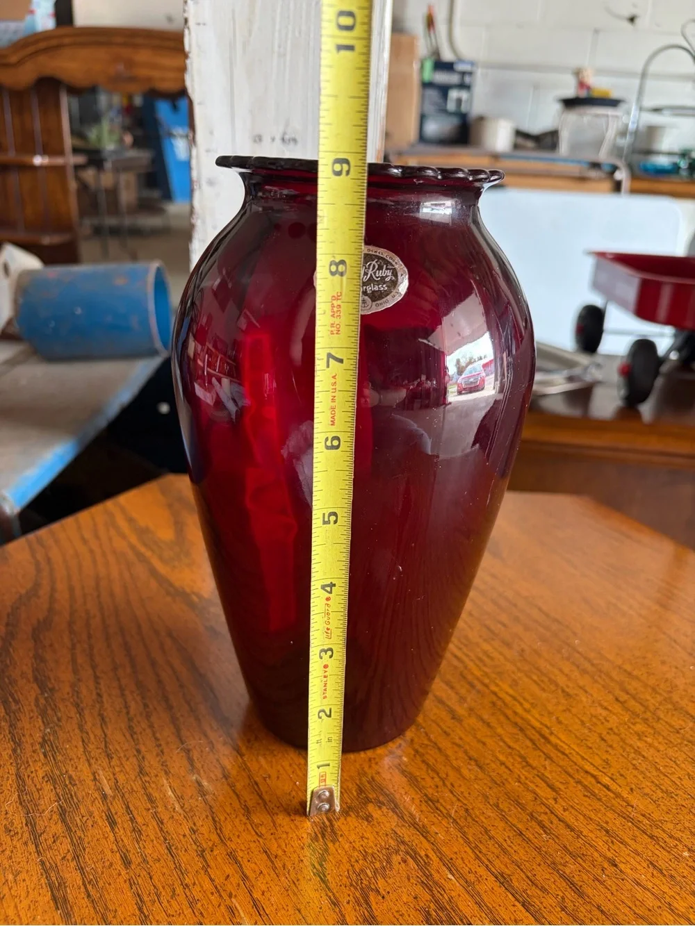 Anchor Hocking Royal Ruby Red Glass Vase